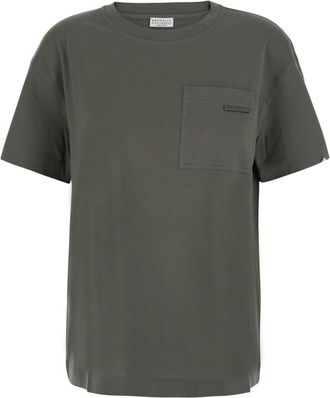 Brunello Cucinelli Green Crew Neck T-Shirt