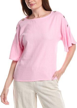 Ellen Tracy Linen-Blend Dolman Top