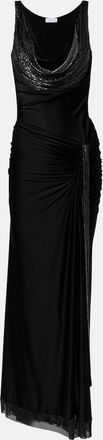 Paco Rabanne Embellished jersey gown