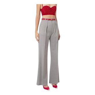 Elisabetta Franchi Wide Trousers - Trousers - Mujer - Gris - L