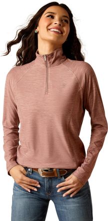 Ariat Womens Laguna 2.0 1/4 Zip Top Long Sleeve in Twilight Mauve, Size X-Small, by Ariat