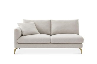 Castlery Spill-Resistant 2 Seater Sofa with Removable Frame and Cushion Covers and Brass Legs - Grey | Lena by Castlery