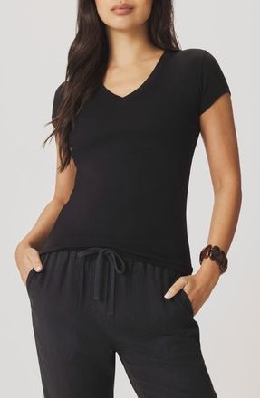 Splendid Josie Stretch V-Neck T-Shirt in Black at Nordstrom, Size X-Small