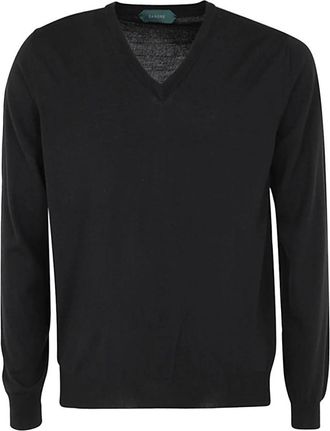Zanone V-hals basic pullover-trui - Heren - V-hals truien - Zwart - 3XL - Truien & Vesten