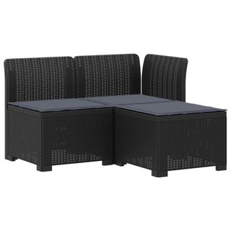 vidaXL Divano Da Giardino 3 Posti Con Cuscini In Look Rattan Pp Vidaxl