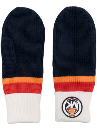Michael Kors x Ellesse gestreepte wanten met logo-detail - Blauw