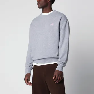 J.W.Anderson Felpa con ricamo logo grigia in cotone