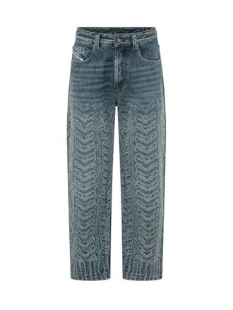 Diesel Blue Straight Mid Rise Jeans