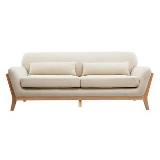 Miliboo Miliboo - Sof&aacute; N&oacute;rdico 3 Plazas Beige Patas Madera Yoko