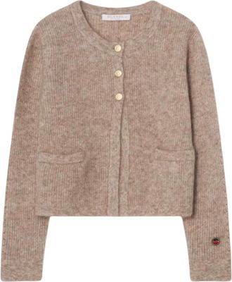 Busnel Sienne Rib Cardigan - Dames - Vesten - Beige - XL - Wol - Truien & Vesten