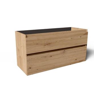 Saniclass Vita Badkameronderkast - 120cm - 2 lades - greeploos - rustiek eiken