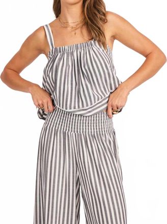 Sadie & Sage Nomad Stripe Tank Top In White Black