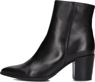 Lina Locchi Stijlvolle zwarte enkellaarsjes - Dames - Laarzen met Hak - Zwart - 38 EU - Wol - Schoenen