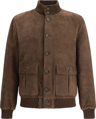 D&acute;Amico Bomber in pelle scamosciata - Marrone