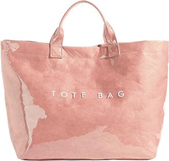 Generic PVC Tote Bag for Women, Large Plastic Tote Bag for Work Letter Print bag Kraft Paper Work Handbags Purses (Pink)