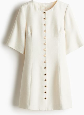 H&M Bouclé-Kleid - White