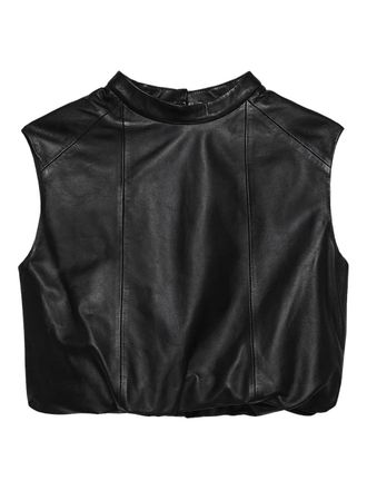 Arma Mila high-neck sleeveless top - women - Leather - 36 - Black