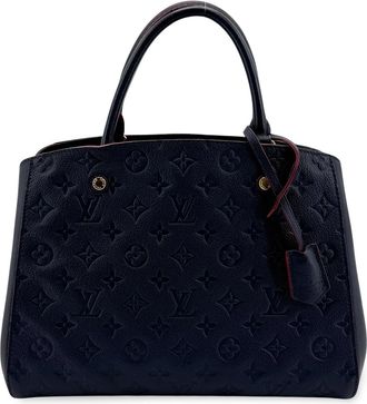Louis Vuitton Montaigne Monogram Empreinte Leather Navy Leather Handbag (Pre-Owned)