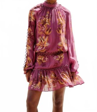 Farm Rio Delicate Chintz Dress In Pink