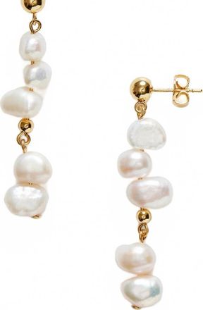 Anni Lu Womens Pearly Drop Earrings In Gold
