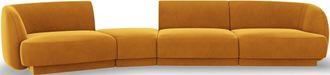 BLOOMINGLOFT 6-Sitzer Design Sofa Miley Ii mit abgerundeter Form links - Samtbezug