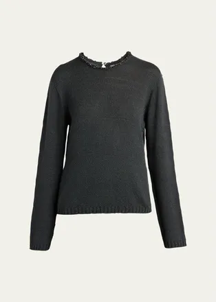 Giorgio Armani Sequin-Trim Silk Knit Sweater