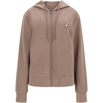 Guess Hoodies & sweatvesten, Dames, Bruin, L, Eco Olympe Full-Zip Hoodie
