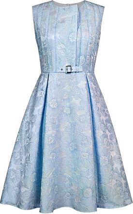Chic Star Womens Embossed Jacquard Dress, Blue, S