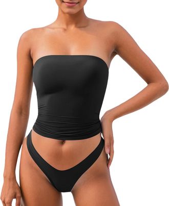 Generic Women Sexy Tube Top Summer Y2K Going Out Double Lined Basic Tank Tops 2025