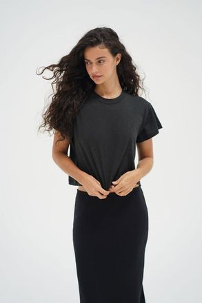 LnA Ava Cotton Tee in Black at Nordstrom, Size X-Large