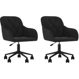 vidaXL Vidaxl - Sillas De Comedor Giratorias 2 Uds Terciopelo Negro