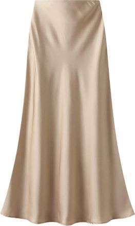 Generic Womens Satin High Waist Skirt,Silk Skirts for womenSummer Casual Sexy Midi Length Elastic Skirt (Champagne,XL)