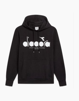 Diadora Mens Diadora Black Logo Hoodie - Size: 40