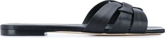 Saint Laurent Tribute Mules - Dames - Sandalen - Zwart - 37 EU - Leer - Schoenen