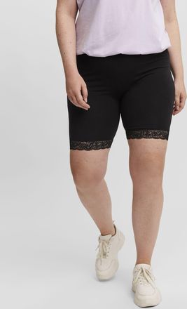 Vero Moda Curve Radlerhose VERO MODA CURVE VMLENNON CYCLE SHORTS - S GA NOOS CURVE, Damen, Gr. XL (52), N-Gr, schwarz, Jersey, Obermaterial: 95% Baumwolle, 5% Elastha
