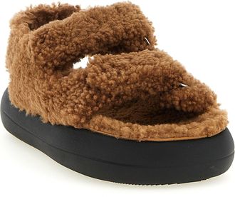 Moon Boot Shearling Sandal - Brown
