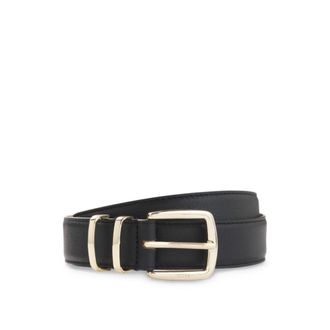 BOSS Leather belt with twin metal keeper