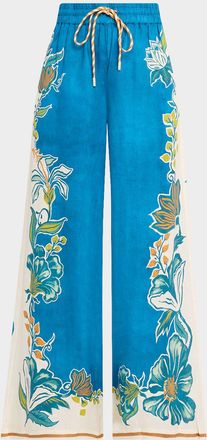 Alemais Luda Linen Wide-Leg Pants