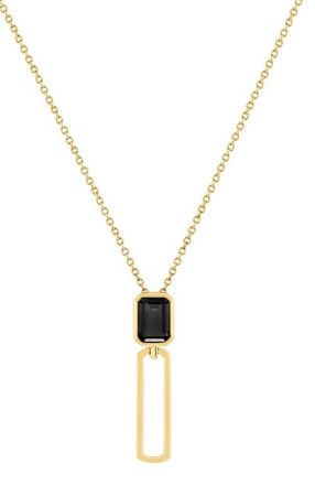 Effy 14K Yellow Gold Onyx Geometric Pendant Necklace in 14K Gold at Nordstrom