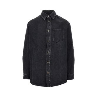 Loewe Denim overshirt with Anagram embroidery Man 48