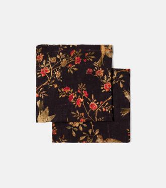 Lyria Maranta set of 2 linen and cotton napkins
