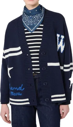 Max Mara Virgin Wool Cardigan - Navy