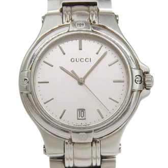 Gucci Pre-owned Roestvrij staal Kwarts Analoog - Heren - Vintage Horloges - Grijs - ONE Size - Vintage