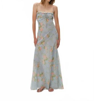 For Love & Lemons Natalie Maxi Dress In Blue Floral