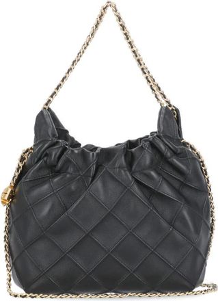 Tory Burch Fleming Mini Schoudertas - Dames - Handtassen - Zwart - ONE Size - Leer - Tassen