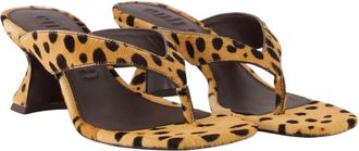 Cult Gaia Womens Abi Sandals - Cult Gaia Leather Brown Calfskin Shoes