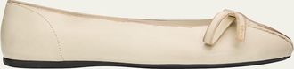 Prada Antiqued Leather Ballerina Flats