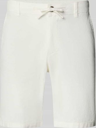 Selected Regular Fit Chinoshorts aus Baumwoll-Leinen-Mix Modell BRODY in Weiss, Gr&ouml;&szlig;e XXL