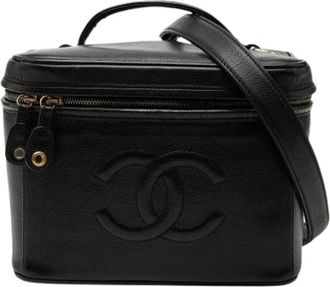 Chanel Pre-owned Vanity Bag - Dames - Vintage Handtas - Zwart - ONE Size - Leer - Vintage