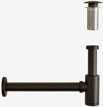 Sklum Sklum - Set De Sif&oacute;n De Lavabo En Acero Inoxidable Bibur Y V&aacute;lvula De Desag&uuml;e Para Lavabo Tipo Click-clack Orveta